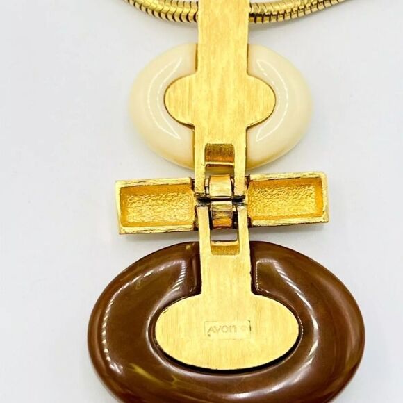 Vintage 1976 Avon Polished Ovals Necklace S M Kent Collection Excellent - Picture 6 of 6